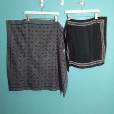 Scarf Lot of 2 Anne Klein Sarah Coventry Black Paisley Classic Ladies 90s Silk