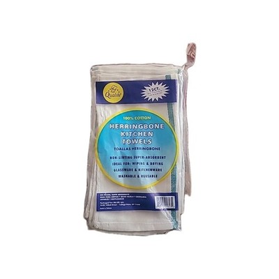 12 Ct 15'' x 26'' 100% Cotton Herribgbone Kitchen Towels Non Linting Super Absorbe