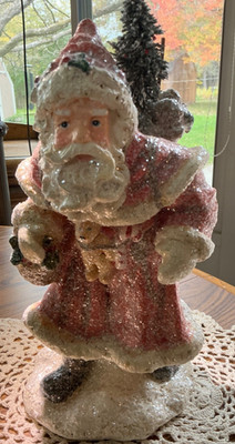 RARE Vintage Department 56 Glitter Santa Figurine Christmas Decor  11  High