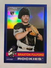 2025 Topps Heritage High Number Braxton Fulford Blue Refractor /150 Rockies