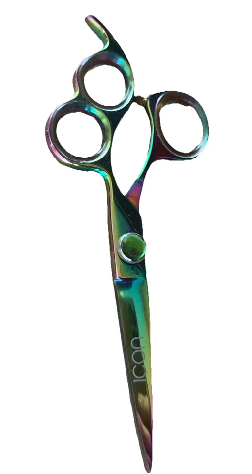 Tijeras Icon Tijeras de Corte de Pelo Estuche 5.5 e Inserciones Extra para Dedos Color Arco Iris Foto 2 de 4