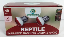 Repti Home 40w 2-Pack Reptile Infrared Basking Lamp Bulbs 40 Watt Red New