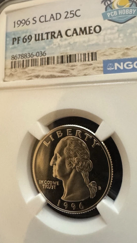 1996 S Proof Ultra Cameo Washington Quarter NGC Graded Certified PR69 - Image 4 of 4
