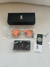 Sojos SJ1072 C2 Small Square Polarized Sunglasses Gold Frame/ Mirrored Lens NIB