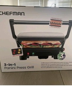 Chefman 3-in-1 Electric Panini Press Grill Gourmet Sandwich Maker w/ Non-Stick