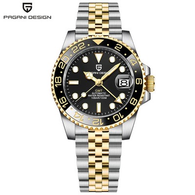 PAGANI DESIGN PD-1662 Gold Automatik GMT Datum wasserdicht 40mm