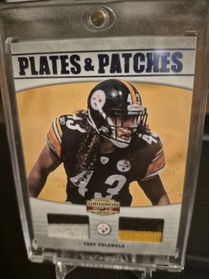 2010 PANINI PLATES AND PATCHES POLAMALU GAME WORN  JERSEY JERSEY # 03/50