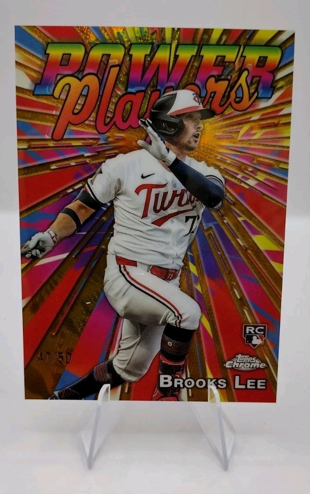 2025 Topps Chrome #PP-23 Brooks Lee RC Power Players Gold Refractor /50 Twins