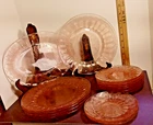Jeanette Pink Poinsetta Depression Glass Dishes Vintage Your Choice!