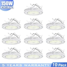 10 PACK 150W UFO LED High Bay Light Dimmable Commercial Warehouse Shop Lighting