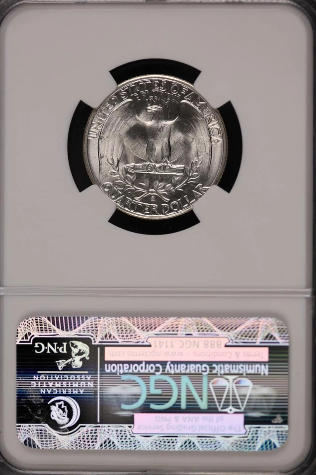 Moeda de 25 centavos de prata 1936 S Washington NGC MS65 CAC *DoublejCoins* JL1100-394 - Imagem 2 de 4