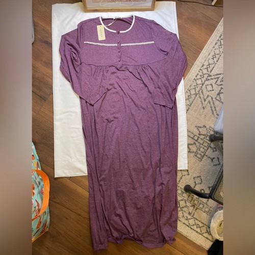 Camicia da notte viola Ekouaer taglia 2XL nuova con etichetta