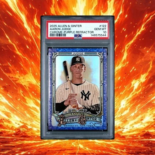 2025 Topps Allen & Ginter Aaron Judge Purple Refractor SP /75!! PSA 10(Pop 1)