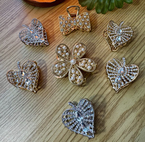 Hair Accessories Lot Modern Hair Clips Gold Tone Silver Tone Lot #26