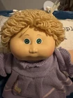 Cabbage Patch Kids Wheat Loopy Hair Girl UT Green Eyes  Purple Duck Sweater