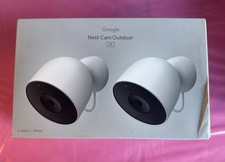 Google Nest Cam Outdoor 2K 2-Pack Wired 1080p Night Vision Security CamerasWhite