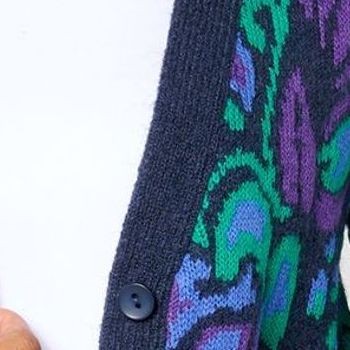 Women with Control Damen Oberteil Pullover Gr. M Jacquard Strickjacke mit blau A667203 - Bild 2 von 4