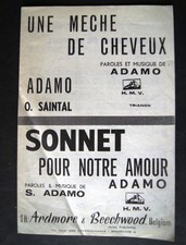 2 X PARTITIONS ACCORDEON VOCAL / ADAMO