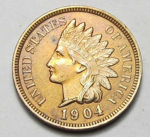 1904 INDIAN HEAD CENT,STRONG LIBERTY, DIAMONDS,VERY NICE BU-RB COIN!!!!(A10)