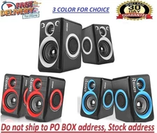 Pc Computer Speakers With Surround Sound Usb Wired Laptop Deep Bass For Desktop 