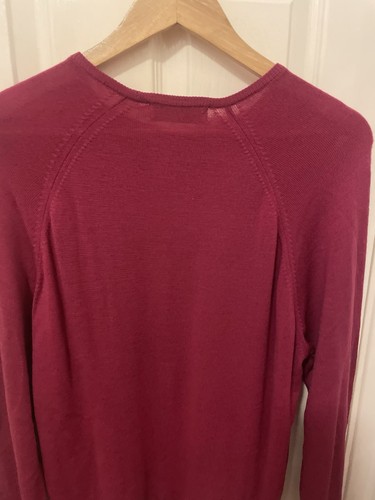 EWM Womens Pure Classics Burgundy red Jumper Pullover Size M uk 14-16 LAMBS WOOL - Picture 9 of 9