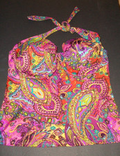 Victoria Secret 36C Paisley Tankini Swimsuit Bikini Top