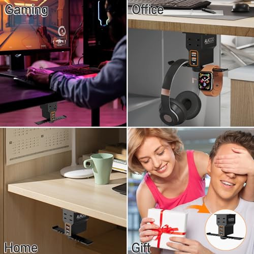 Aluminum Double Headphone Stand For Desk PC Gaming Headsets Holder Headphones Stand Hanger Desk Display Dual Balance I.182113101