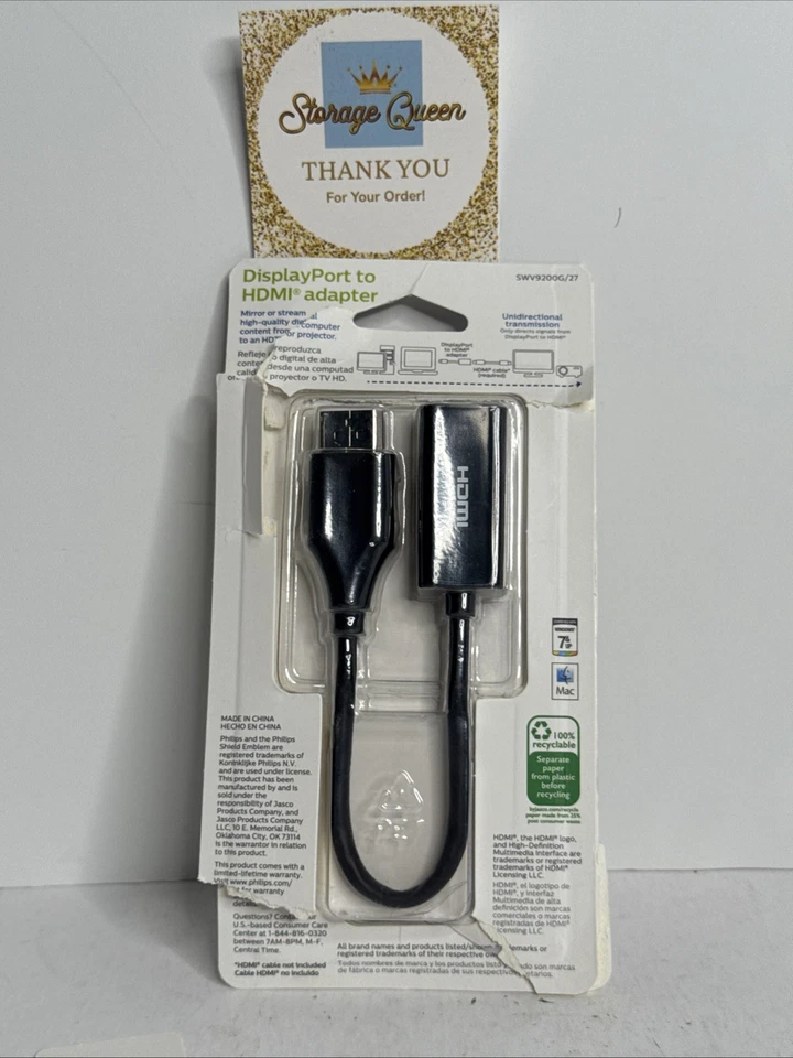 Philips Display Port to HDMI Adapter ~ Black - Image 3 of 3