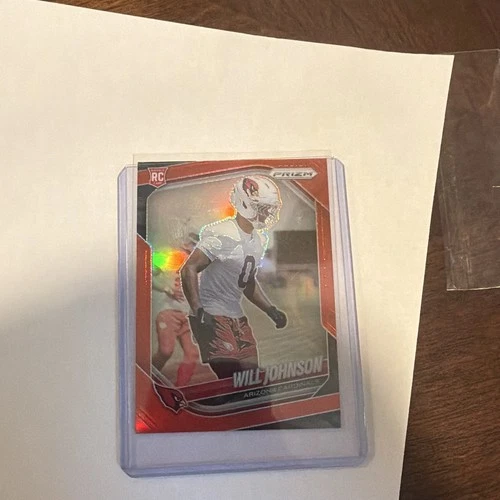 2025 WILL JOHNSON Panini Prizm RED PRIZM ROOKIE CARD! CARDINALS COLOR MATCH RC!