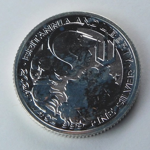 2024 Great Britain 50 Pence Britannia & Liberty 1/4 oz .999 Fine Silver Coin