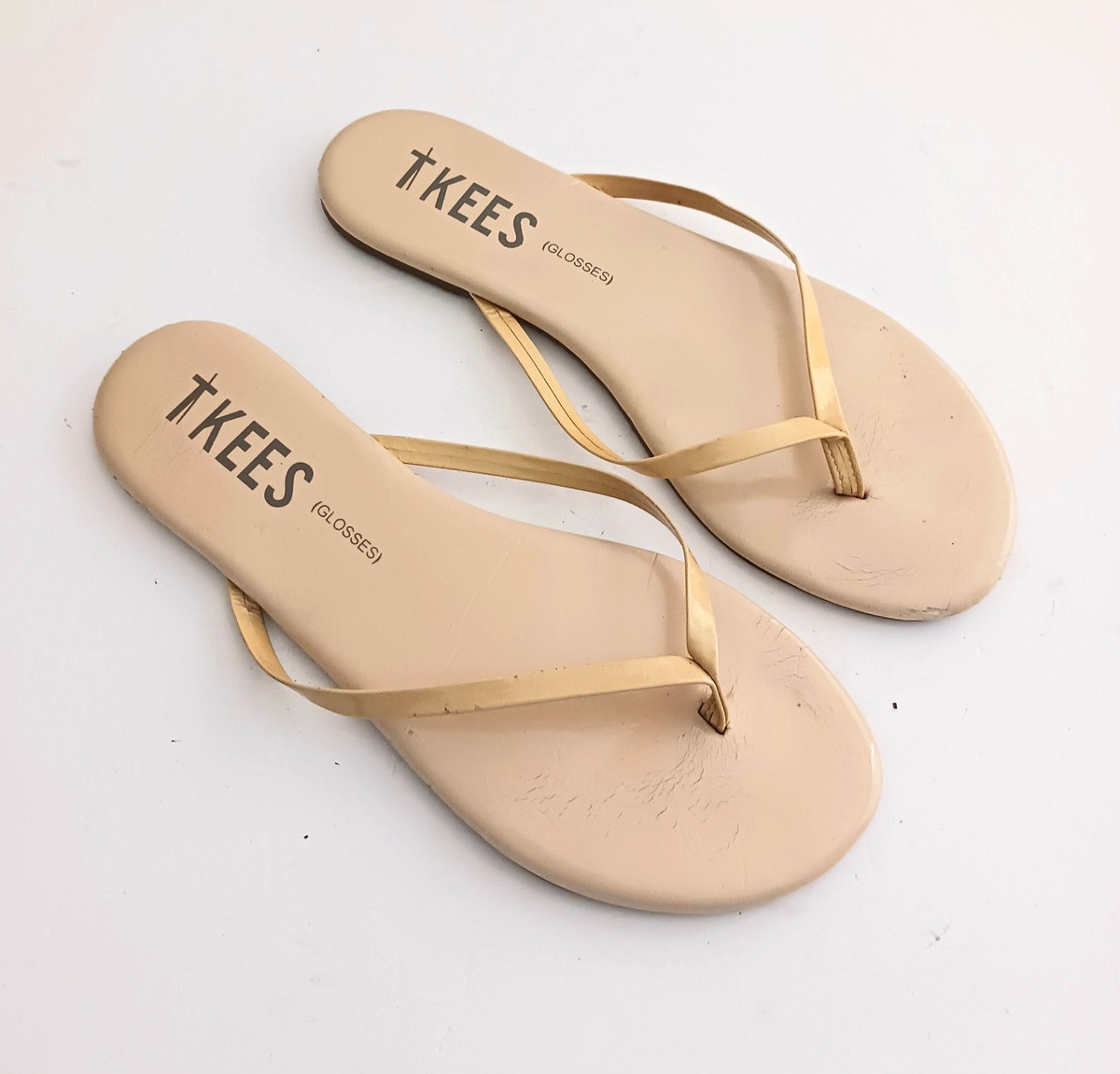 TKEES Glosses Thong Flip Flops Neutral Cocoa Butter EU 39 US 8 View 2