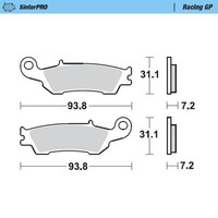 Motomaster Vorder Links Pro Racing GP Sinter BremsbeläGe Fantic XEF 250 4T 21-22