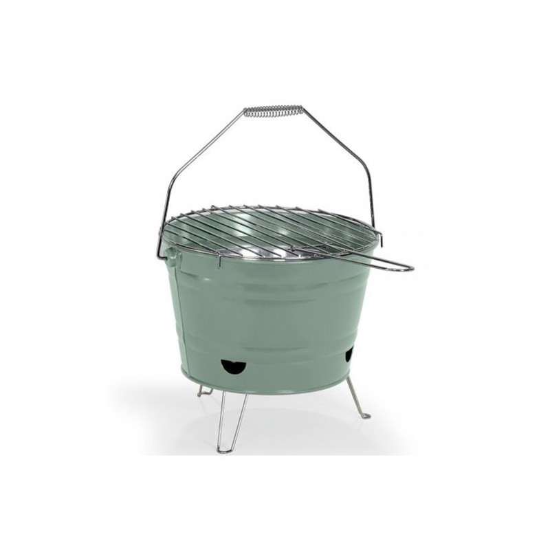Barbecue à charbon nomade Livoo vert pour pique-nique en plein air et camping