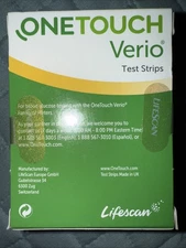 NEW OneTouch VERIO Blood Glucose Sugar Diabetic Test Strips 100 Pack 06/30/2022