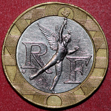 France  1992  10 Francs,  Spirit Of Freedom -   Foreign Coin  22.8mm