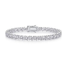Full 4mm Round Moissanite Tennis Bracelet 925 Sterling Silver Farewell Gift GRA