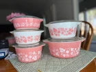 PYREX Pink Gooseberry Casserole Dish With Lids (#471, 472, 473, 474, 475)