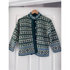 Vintage L.L. Bean Womens Wool Chunky Cardigan Sweater Cottagecore Winter