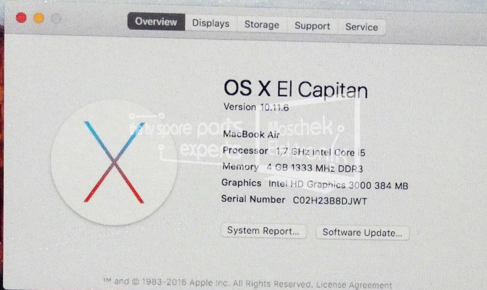 Apple MacBook Air A1369 13" I5 1,7GHz 4GB RAM 128GB SSD OS X El Capitan - Bild 3 von 4