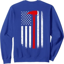 American Flag Axe Thin Red Line Firefighter Support Unisex Crewneck Sweatshirt