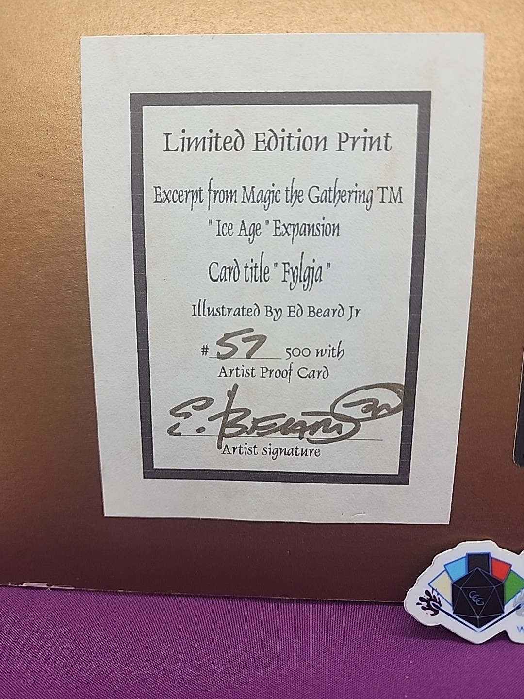 MTG Fylgja Signed Numbered 57 Print + Artist Proof Edward Beard Jr