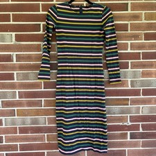 J. Crew Striped Long Sleeve MIDI Dress Cotton Women’s Sz 00 A2931