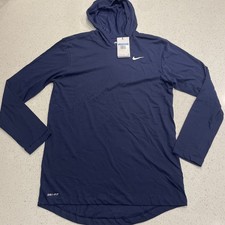 Nike Men's Dri-Fit Long Sleeve Pullover Hoodie, Dark Blue, Size M NWT
