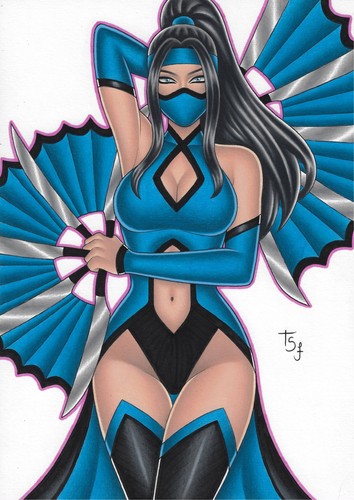 💥Kitana (09"x12") original comic art by Thiago Freire - TramaStudio💥