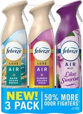 Febreze Air Mist Room Spray, 3 Pack Variety, Odor Fighting Deodorizer, 8.1oz NEW