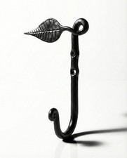 Hand Forged Beautiful Leaf Shape Wrought Iron Wall Mount Coat Hook Decor