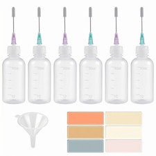 Atdcoek 6 Pack Needle Tip Squeeze Bottle 50mL 1.69 OZ , Precision  Gun Clear