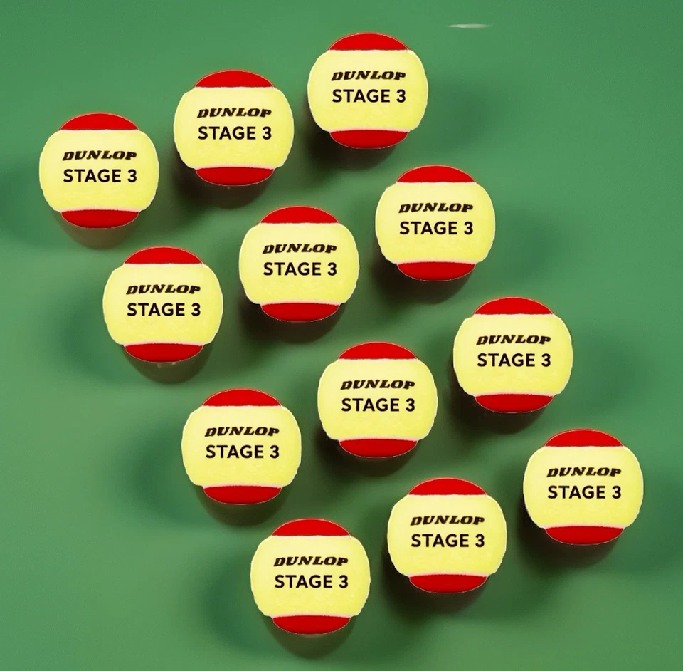 NIB! 72 Dunlop Stage 3 Tennis Balls - Low Compression - Perfect to Learn Tennis - Image 4 of 4