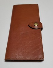 GoldFold Callsheet Wallet Red Brown Leather Vintage Unused