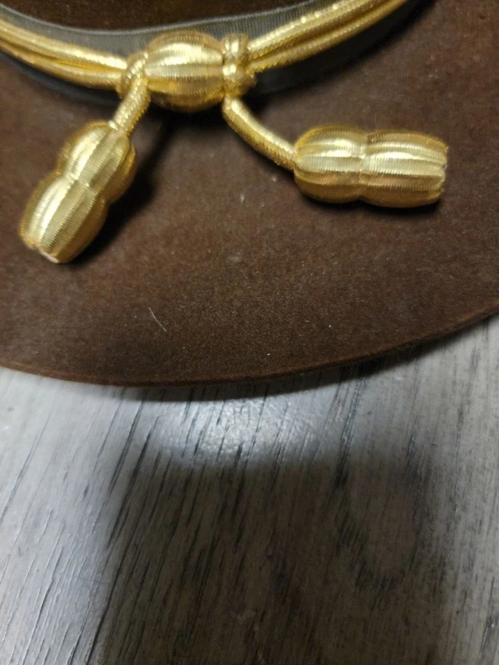 Stratton Campaign Hat F40 Brown Size 6 7/8 Felt Hat Trooper Military Ranger - Image 4 of 4